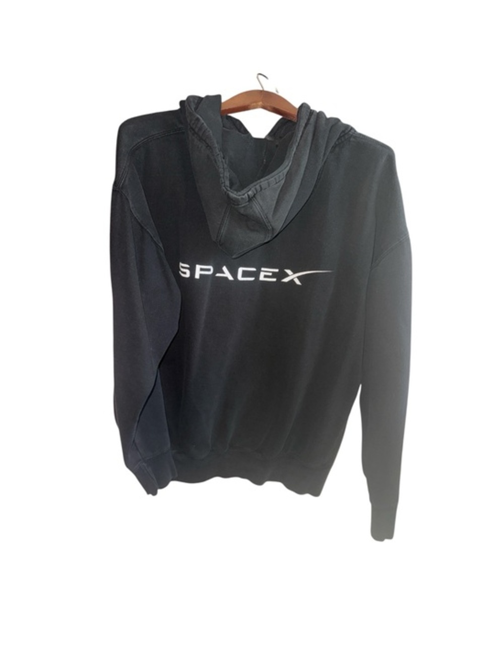 SPACEX Black Logo Hoodie - Men's Sweatshirt with Hood Zipper Jacket Casual Top